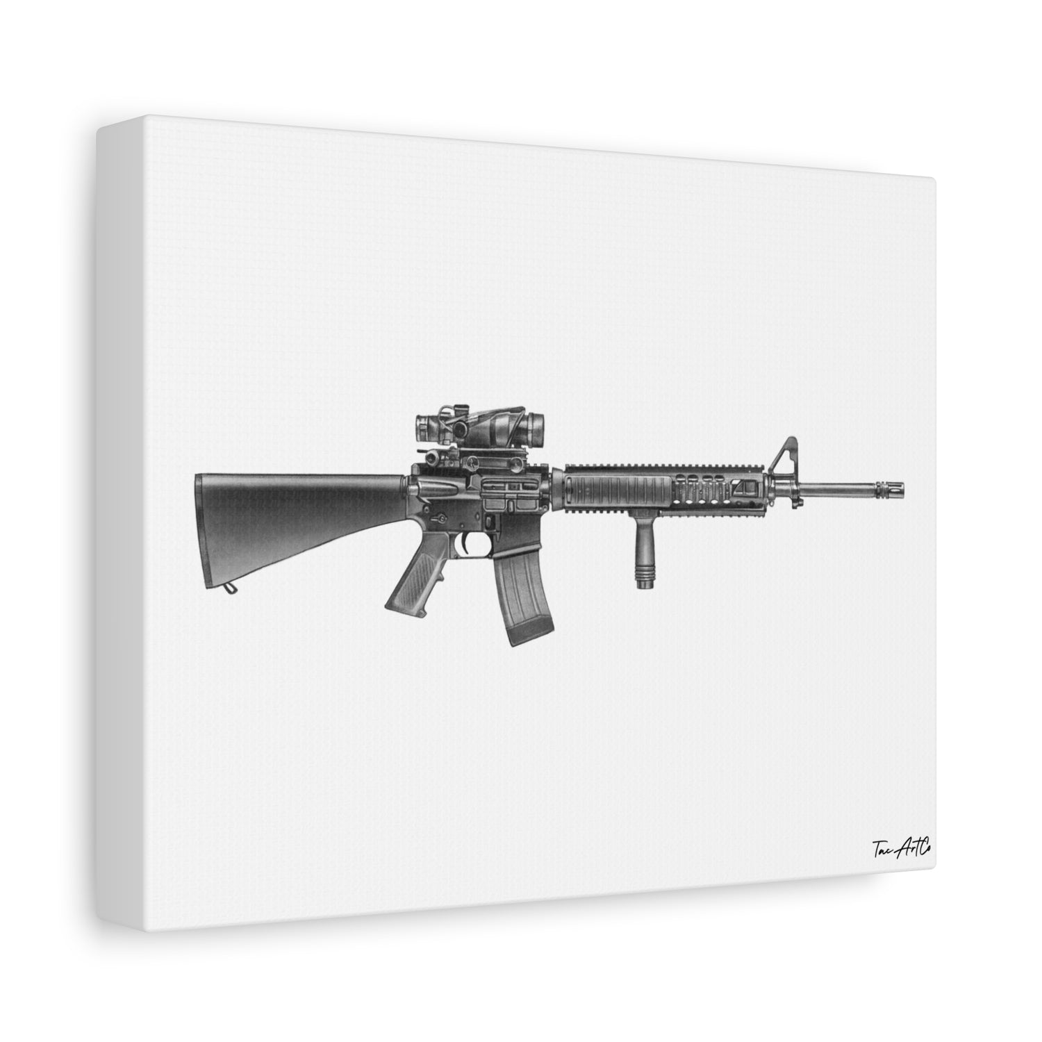 M16A4 Rifle – Pencil-Style Canvas Print