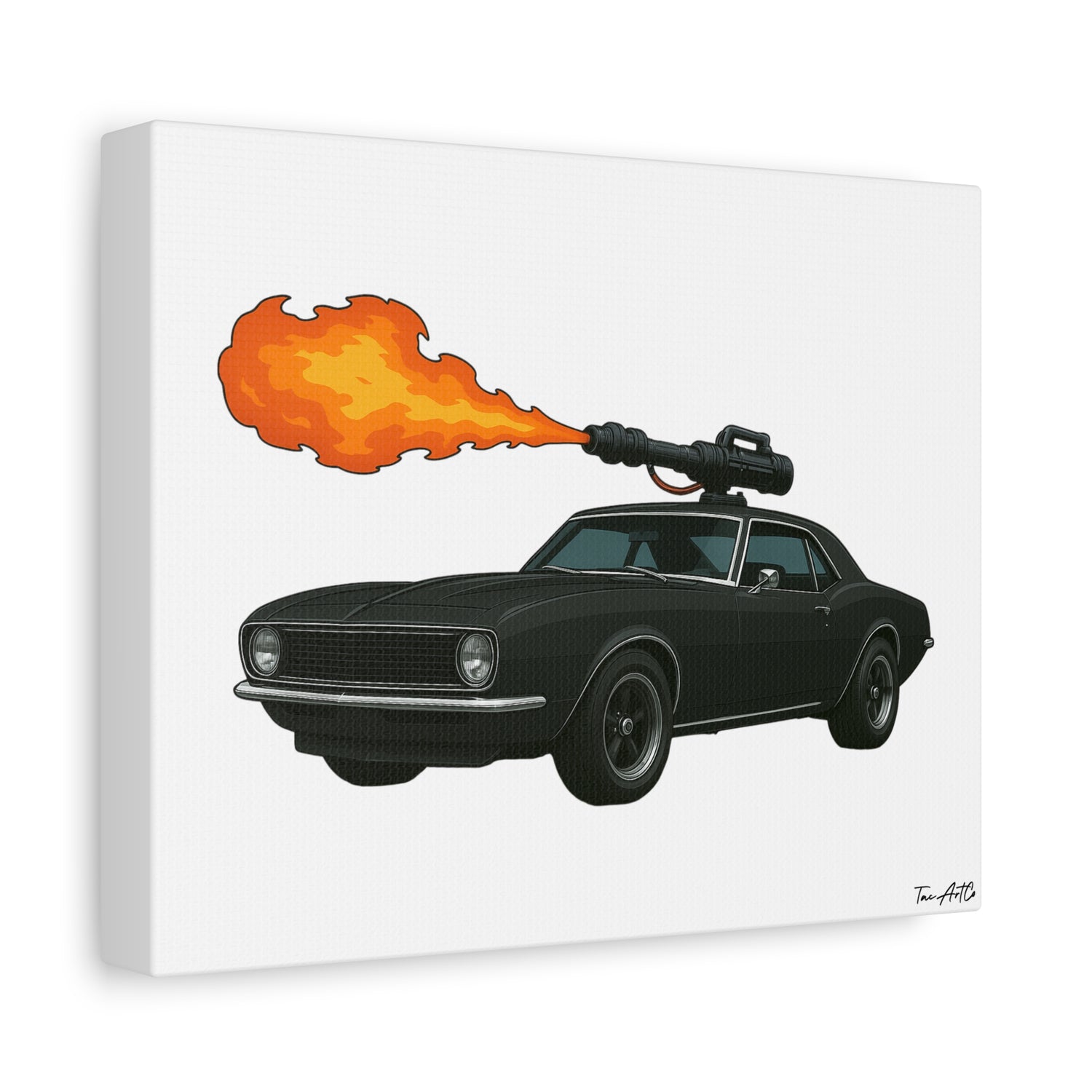 Hell on Wheels – '67 Camaro Flamethrower Rig Canvas Print