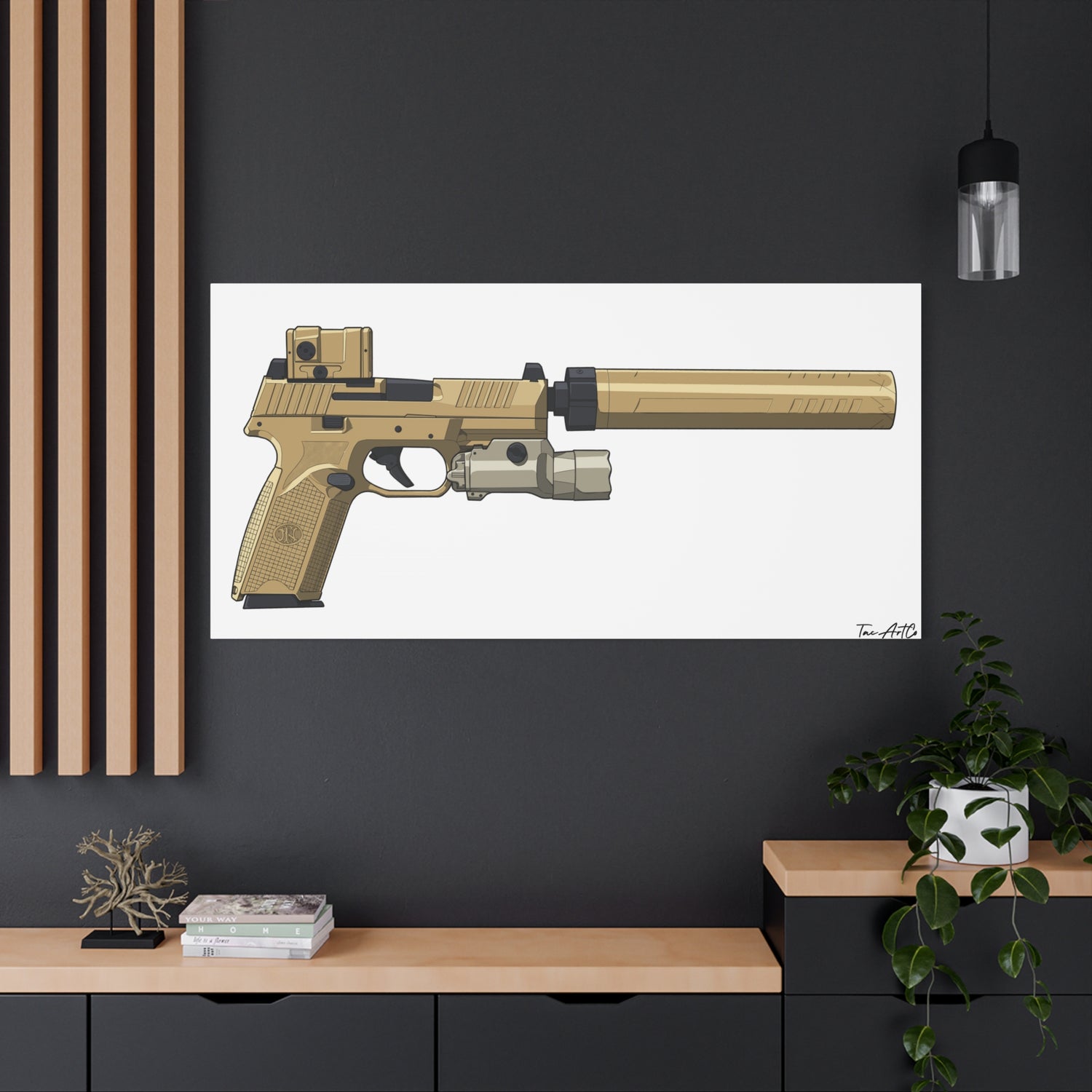 FN 509 Tactical – Suppressed Pistol Canvas Print