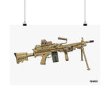 M249 SAW - Matte Poster (White Background)