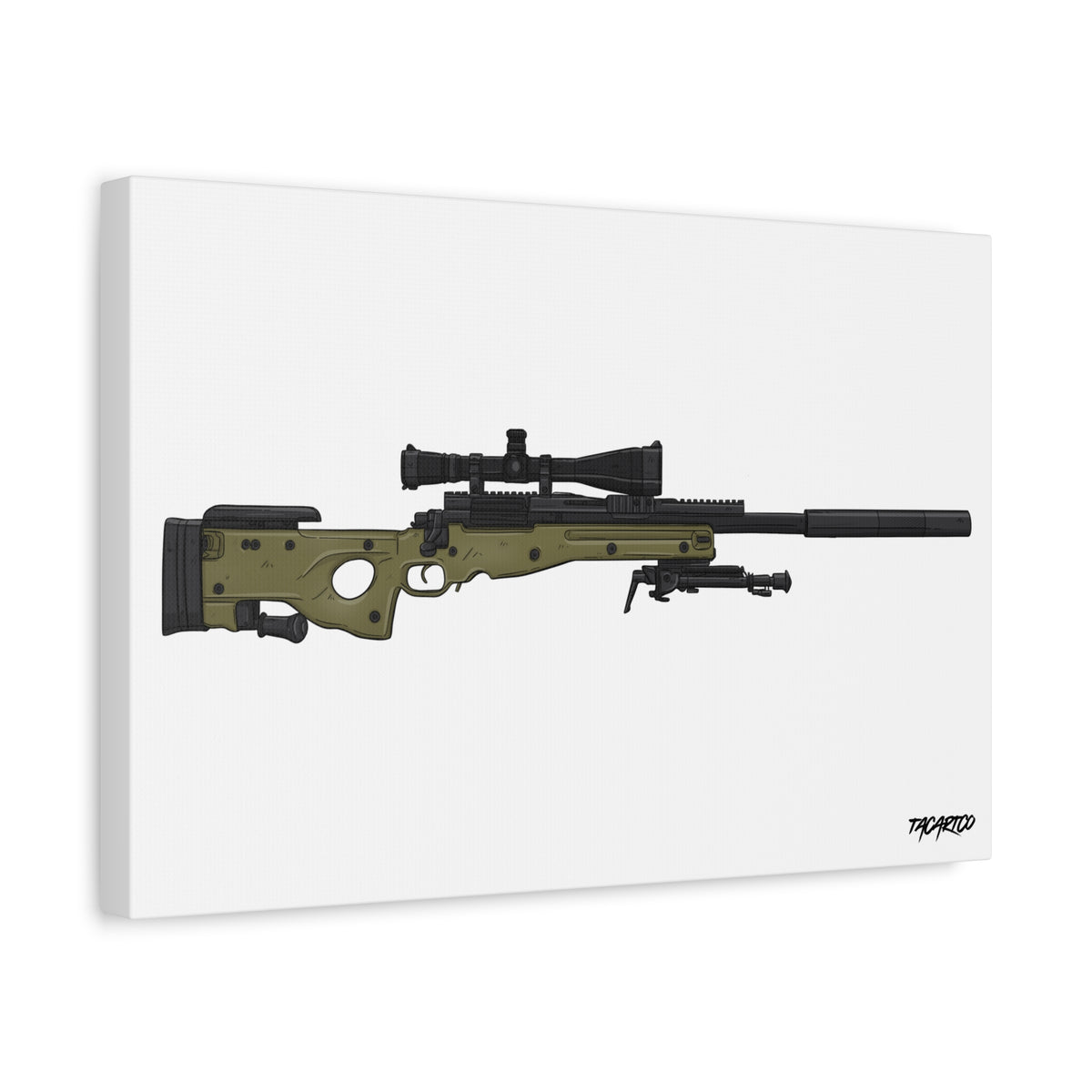 M24A3 Sniper Rifle - Canvas Print (White Background)