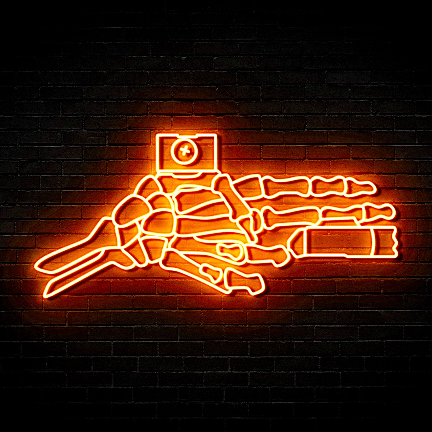 Skeleton Finger Gun v1 - Neon Sign (One Color LED)