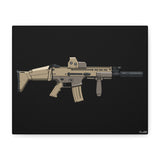 FN SCAR-L Short Barrel – Canvas Print (Black Background)