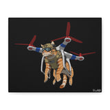 Assault Cat – Feline Strike Team Canvas Print (Black Background)