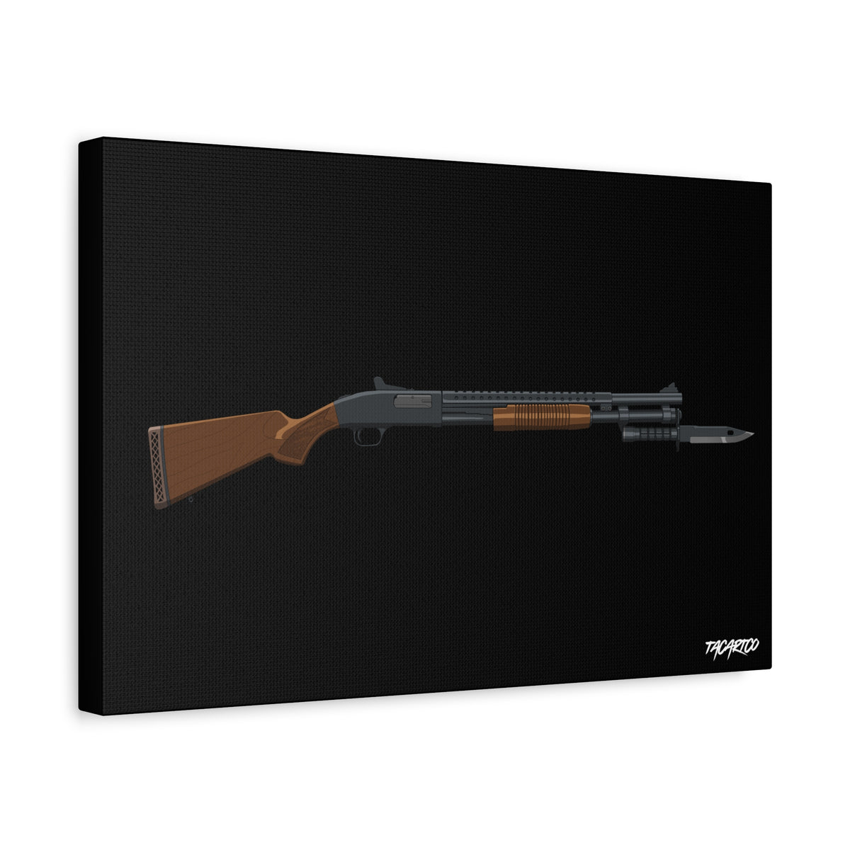 Mossberg 590A1 Retrograde - Canvas Print (Black Background)