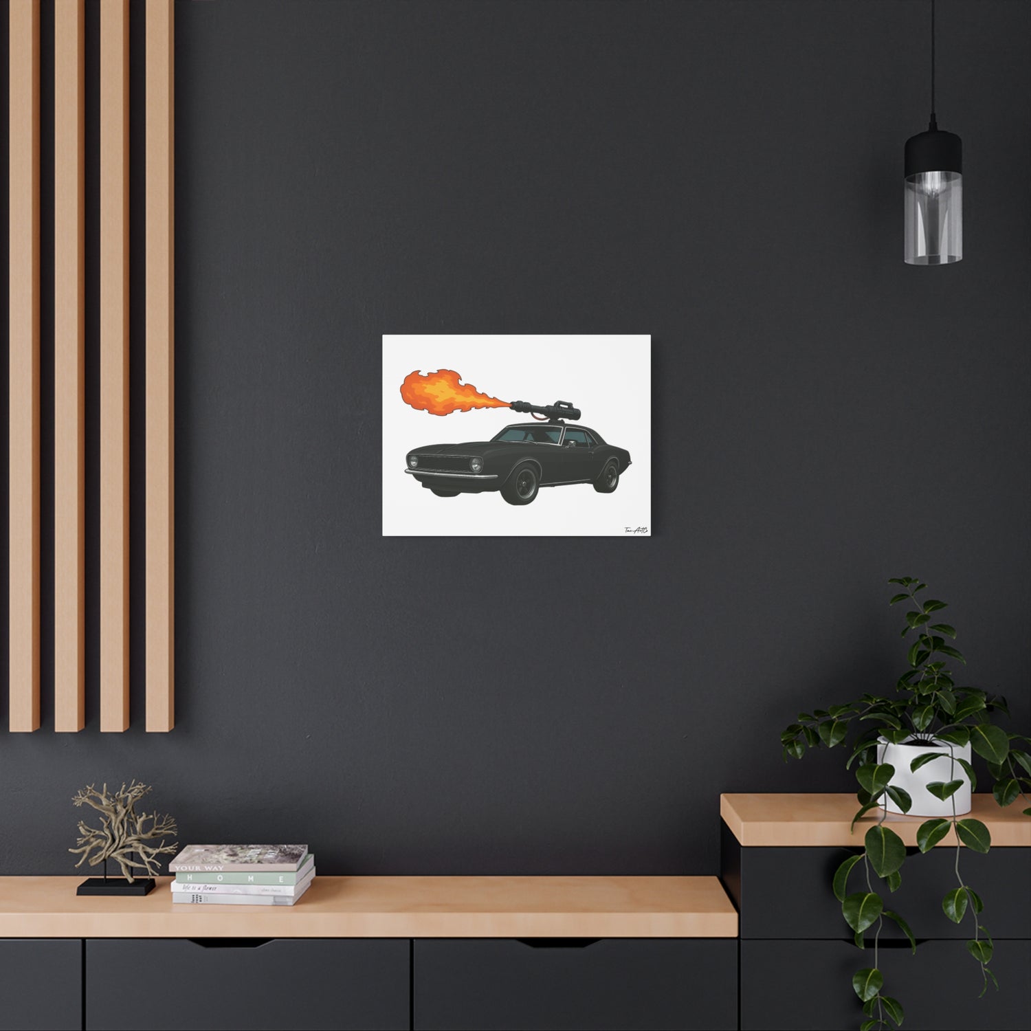 Hell on Wheels – '67 Camaro Flamethrower Rig Canvas Print