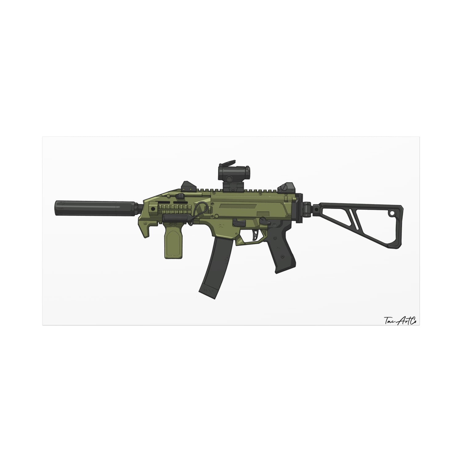 CZ Scorpion EVO 3 Canvas Print – Compact Power, Illustrated