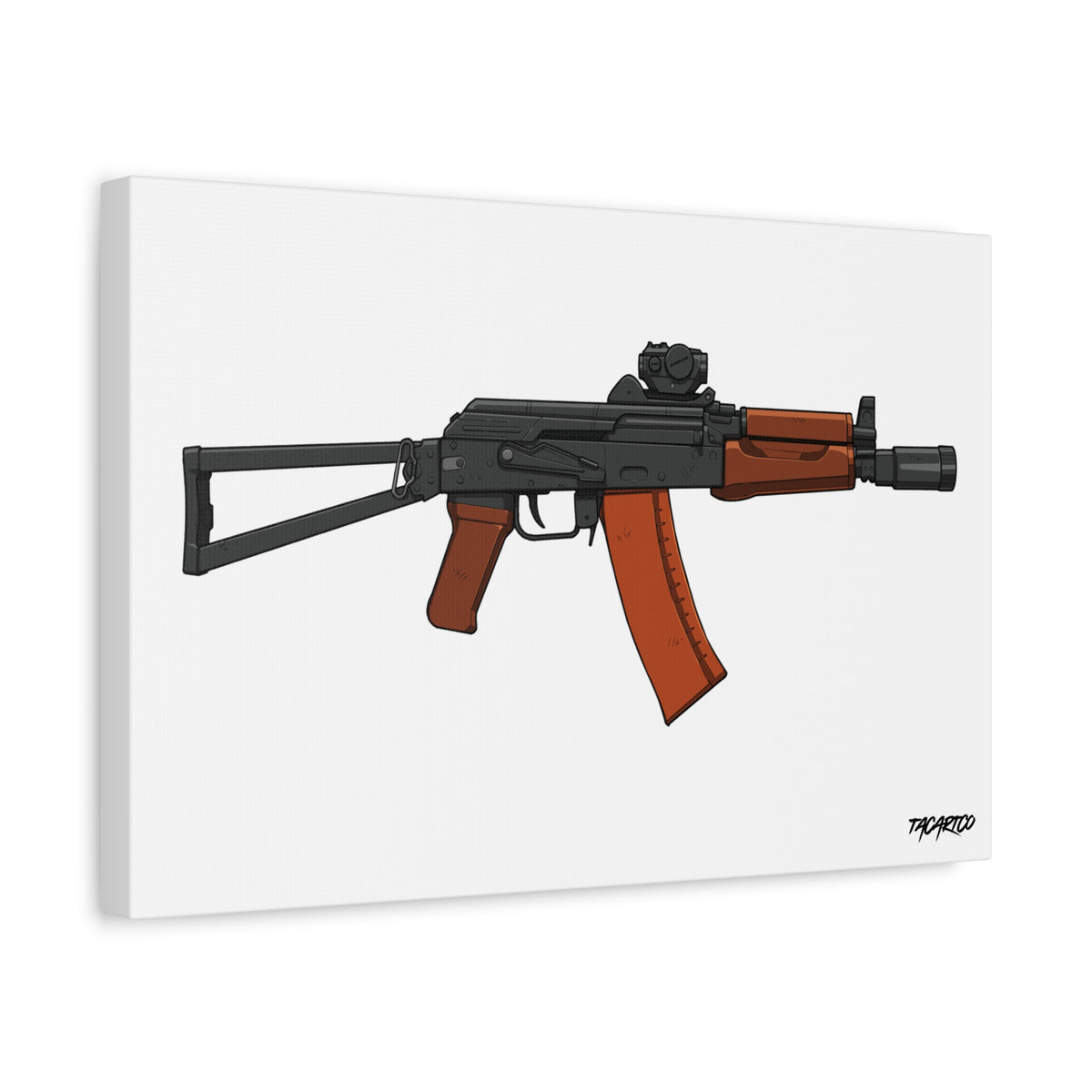 AKS-74U Krinkov - Canvas Print (White Background)