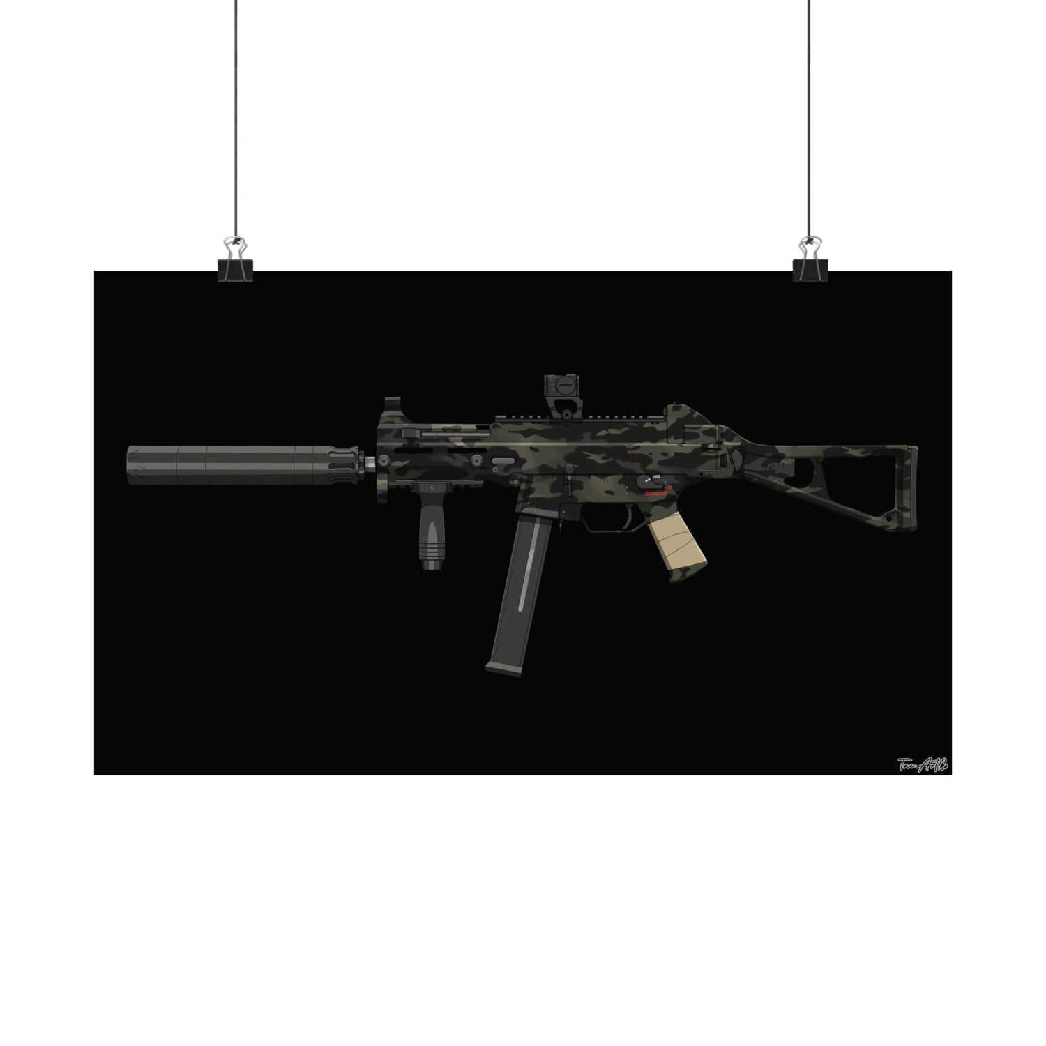 UMP45 - Matte Poster (Black Background)