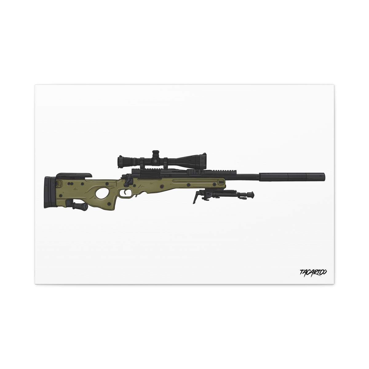 M24A3 Sniper Rifle - Canvas Print (White Background)