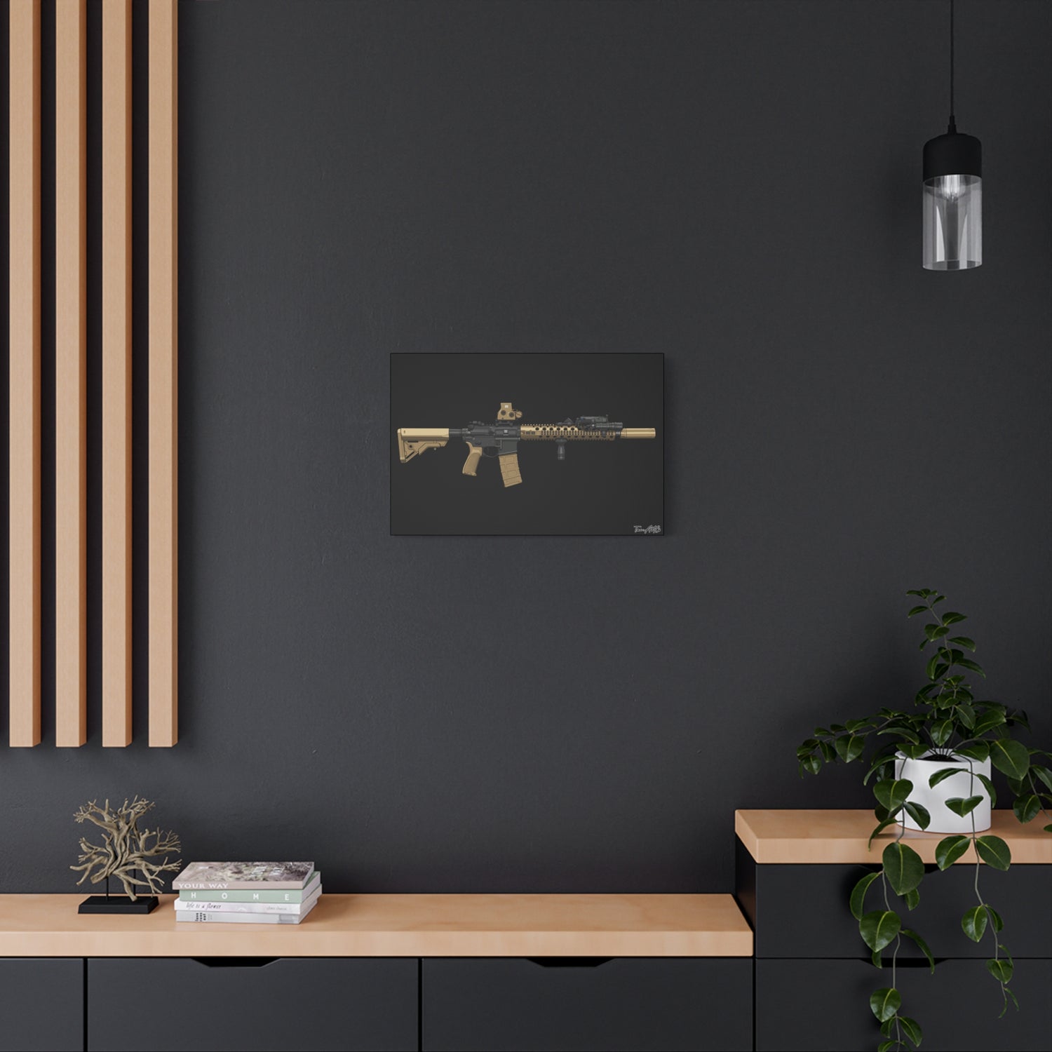 M4A1 Block II - Canvas Print (Black Background)