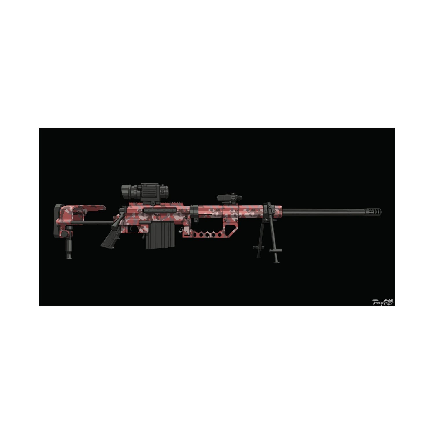 M200 Intervention MW2 Classic - Matte Poster (Black Background)