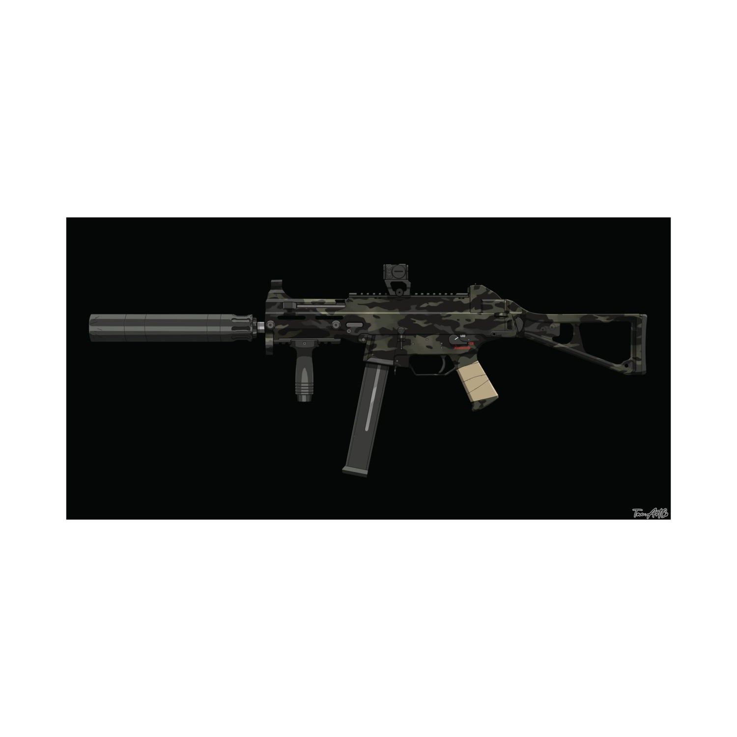 UMP45 - Matte Poster (Black Background)