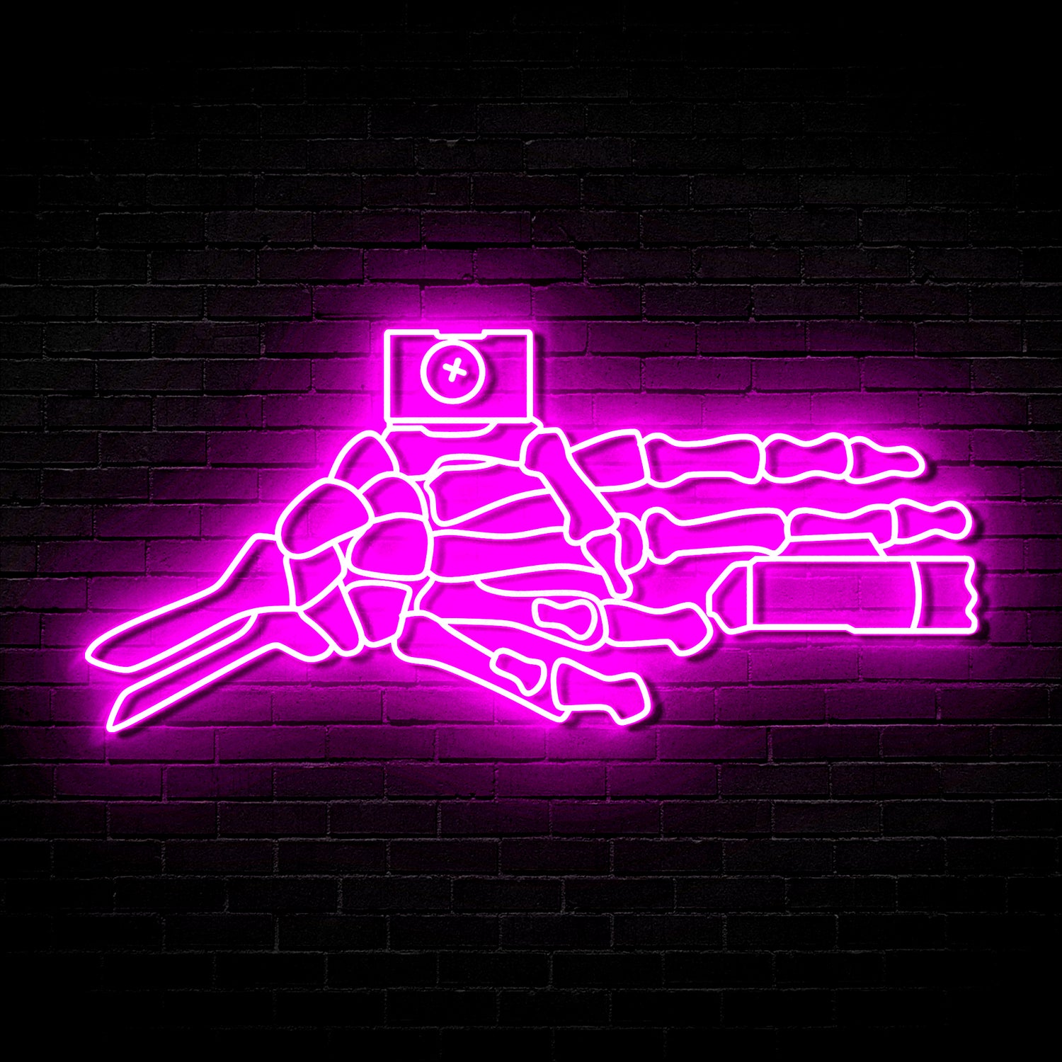 Skeleton Finger Gun v1 - Neon Sign (One Color LED)