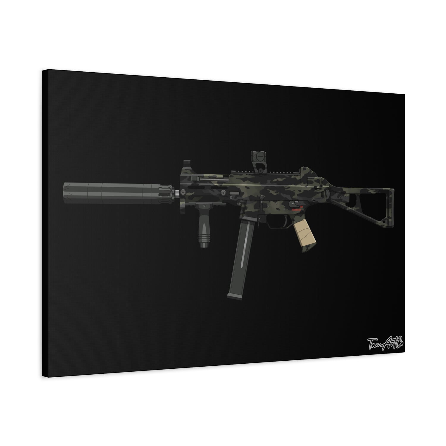 UMP45 – Canvas Print (Black Background)