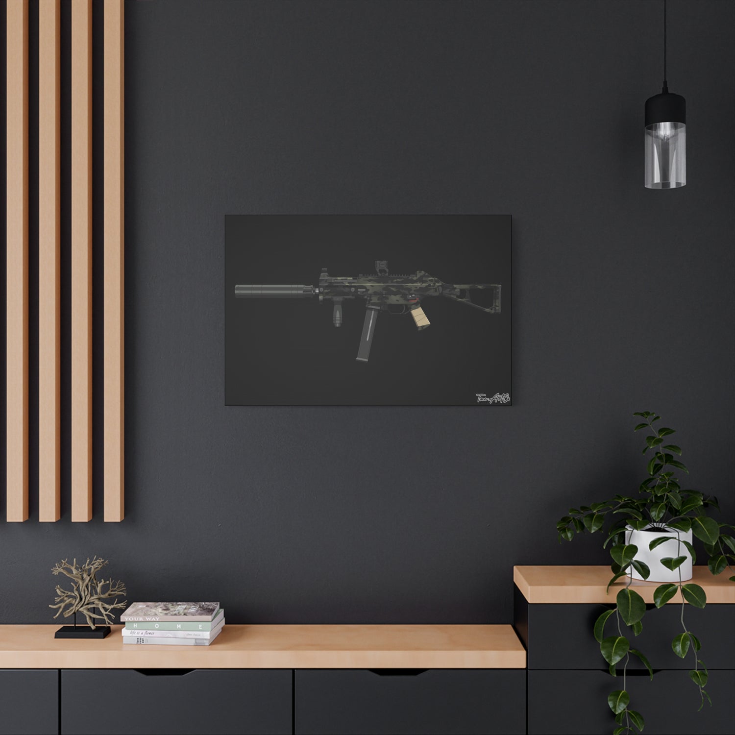 UMP45 – Canvas Print (Black Background)