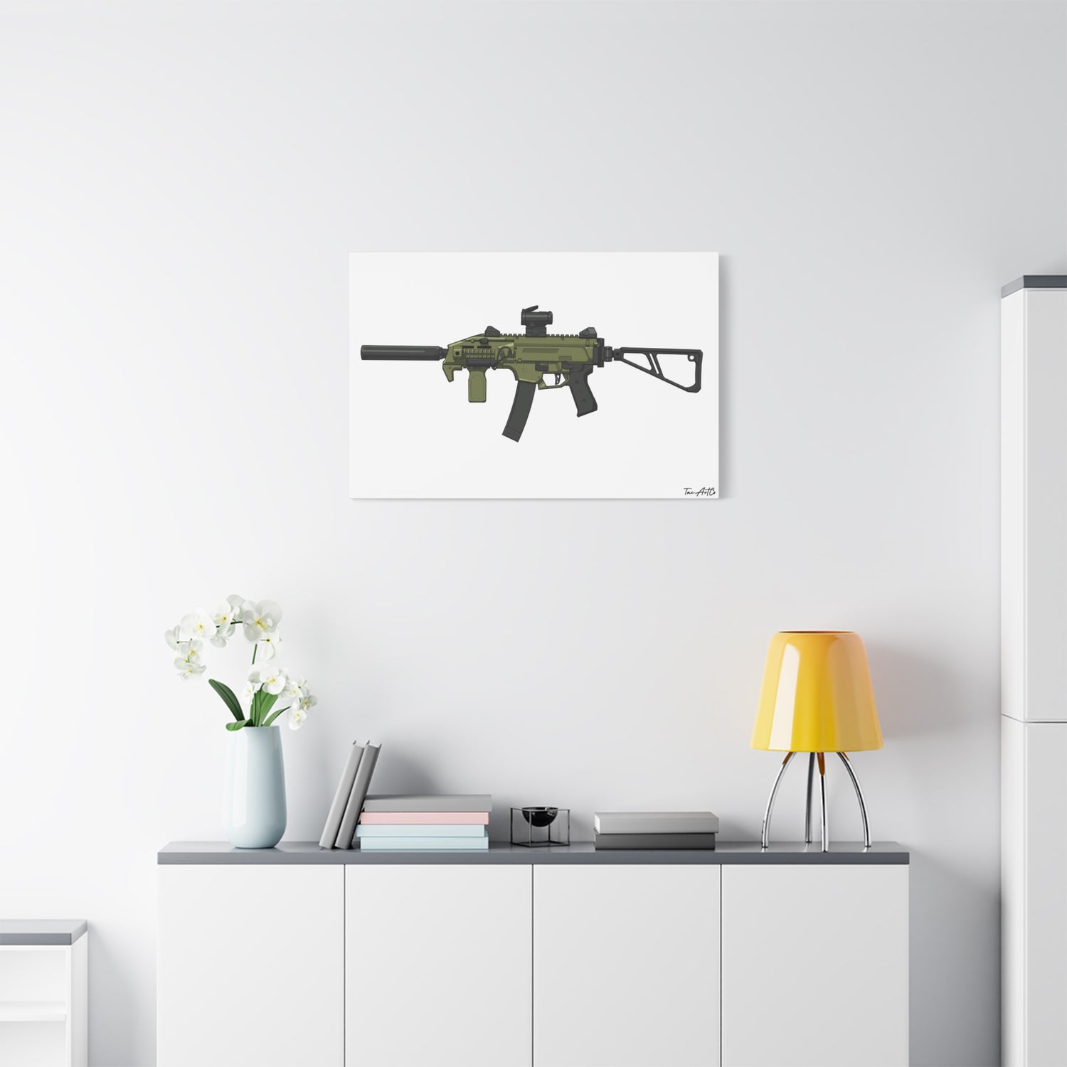 CZ Scorpion EVO 3 Canvas Print – Compact Power, Illustrated