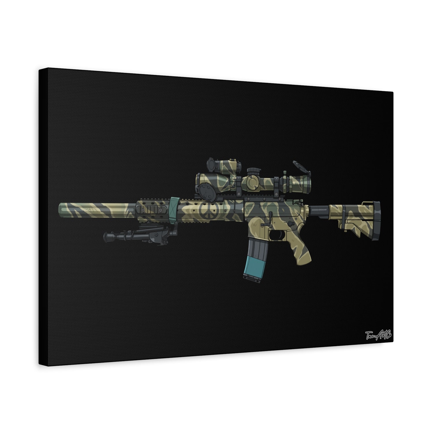 Tiger Stripe AR – Canvas Print (Black Background)