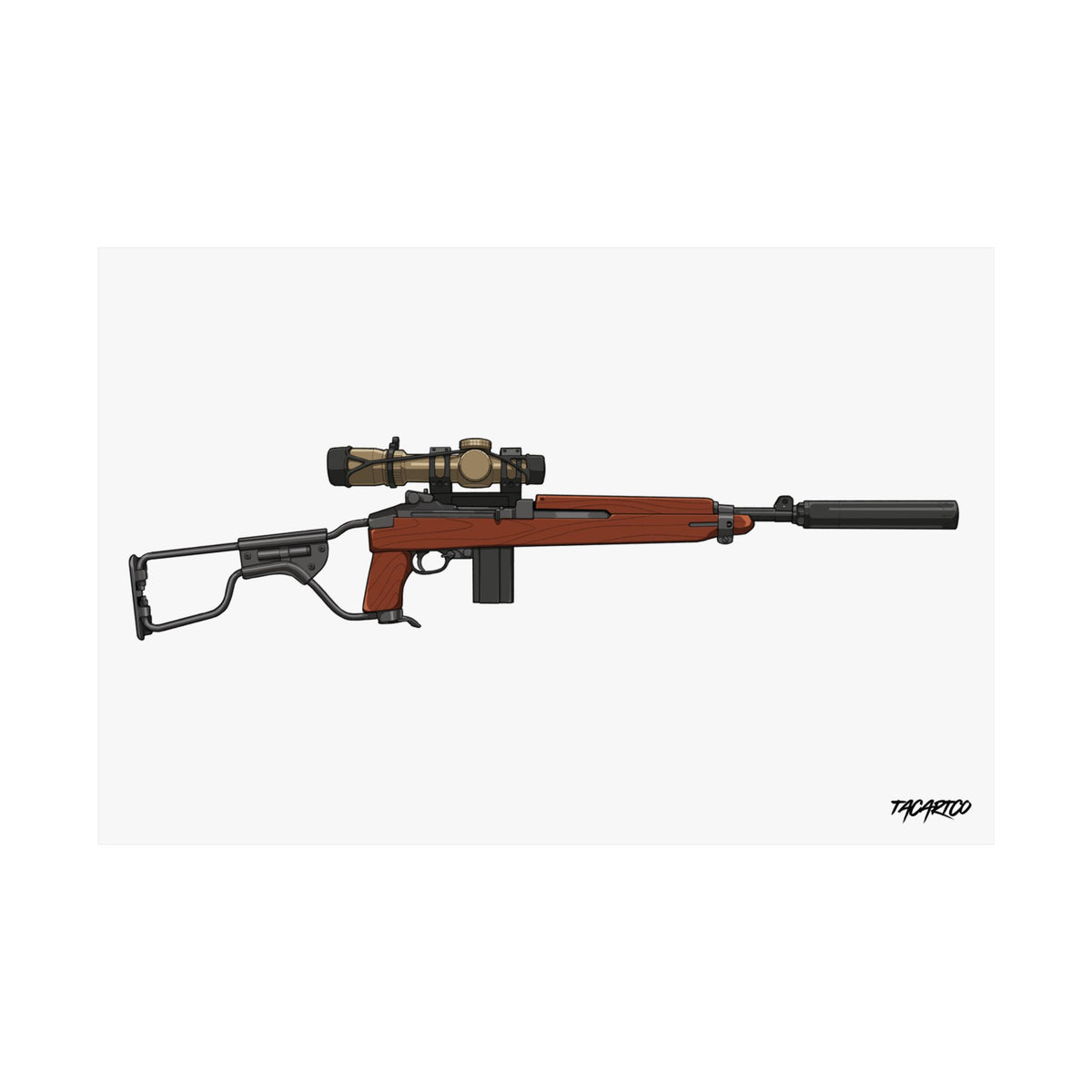 Modernized M1 Carbine - Matte Poster (White Background)