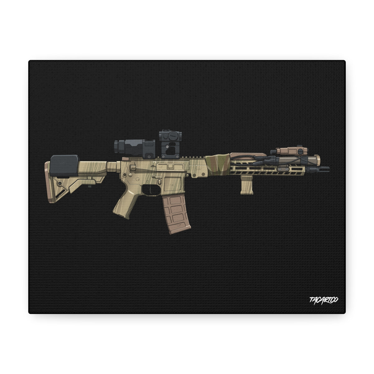 Rattle Can AR-15 - Canvas Print (Black Background)