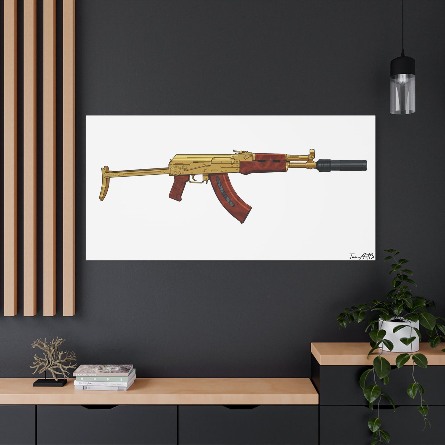 Gold AK Canvas Print – When You Want to Be Tactical and Drippin’