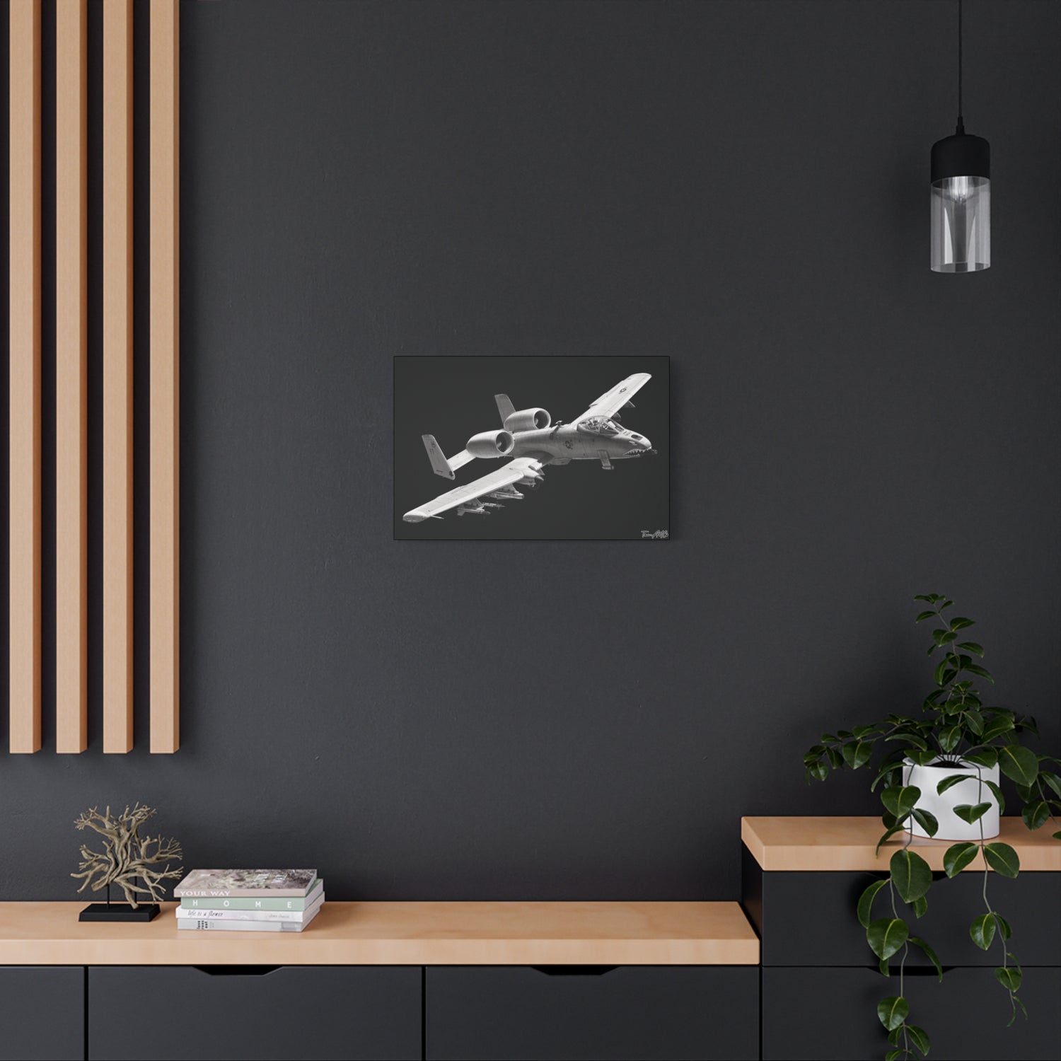 A-10 Warthog – Canvas Print (Black Background)