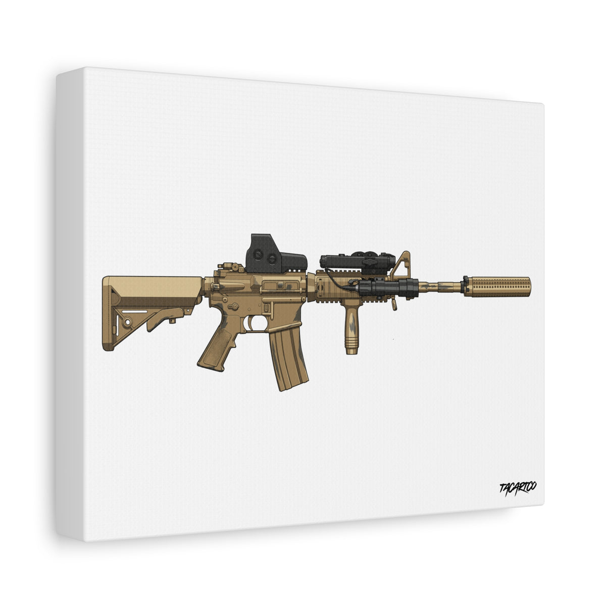 M4A1 Block I (Mod1) - Canvas Print (White Background)