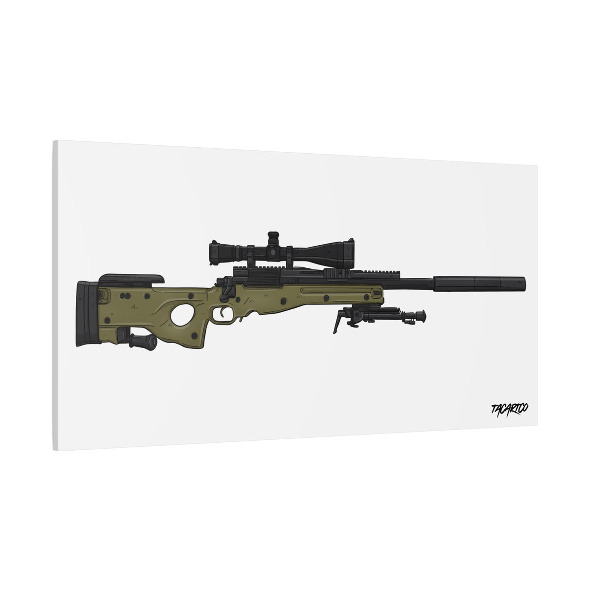 M24A3 Sniper Rifle - Canvas Print (White Background)