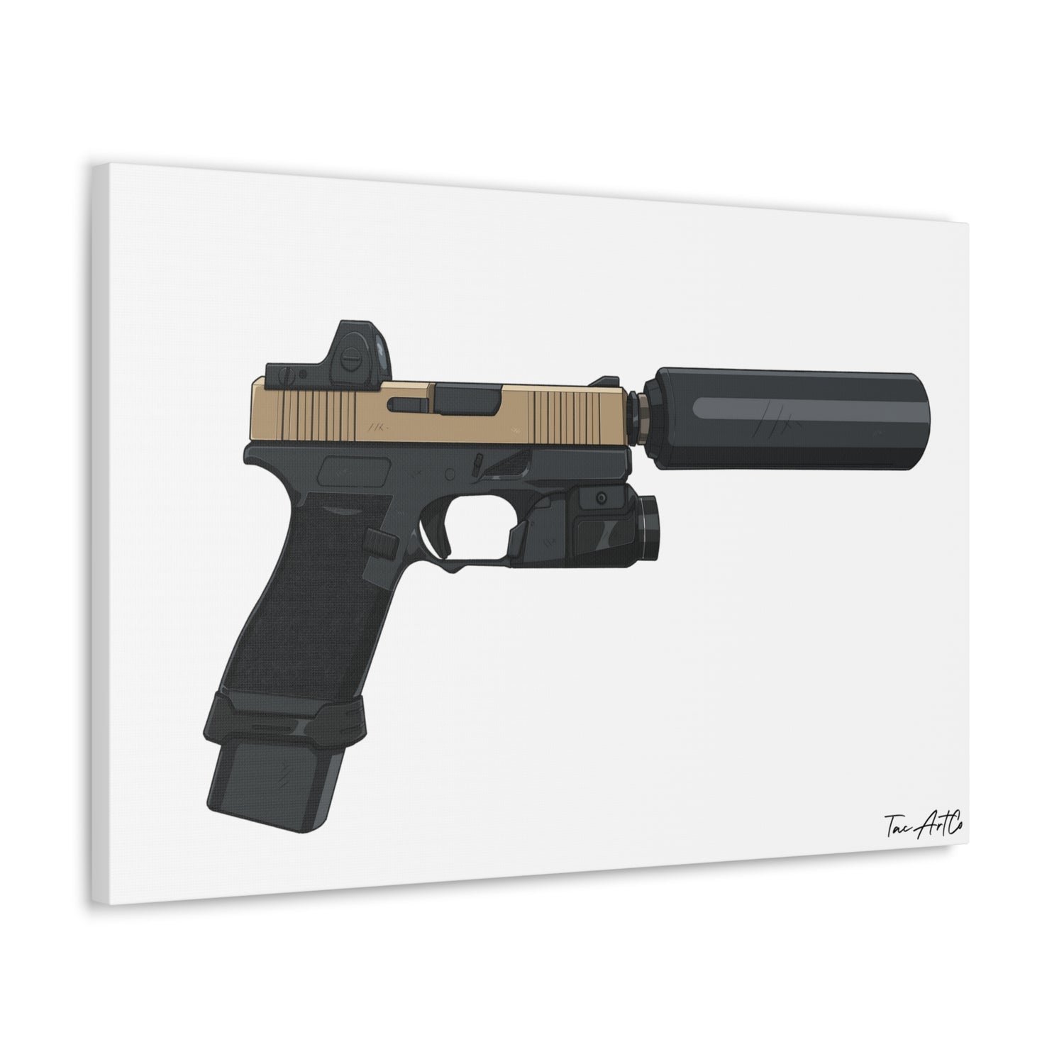 Suppressed Glock v1 - Canvas Print