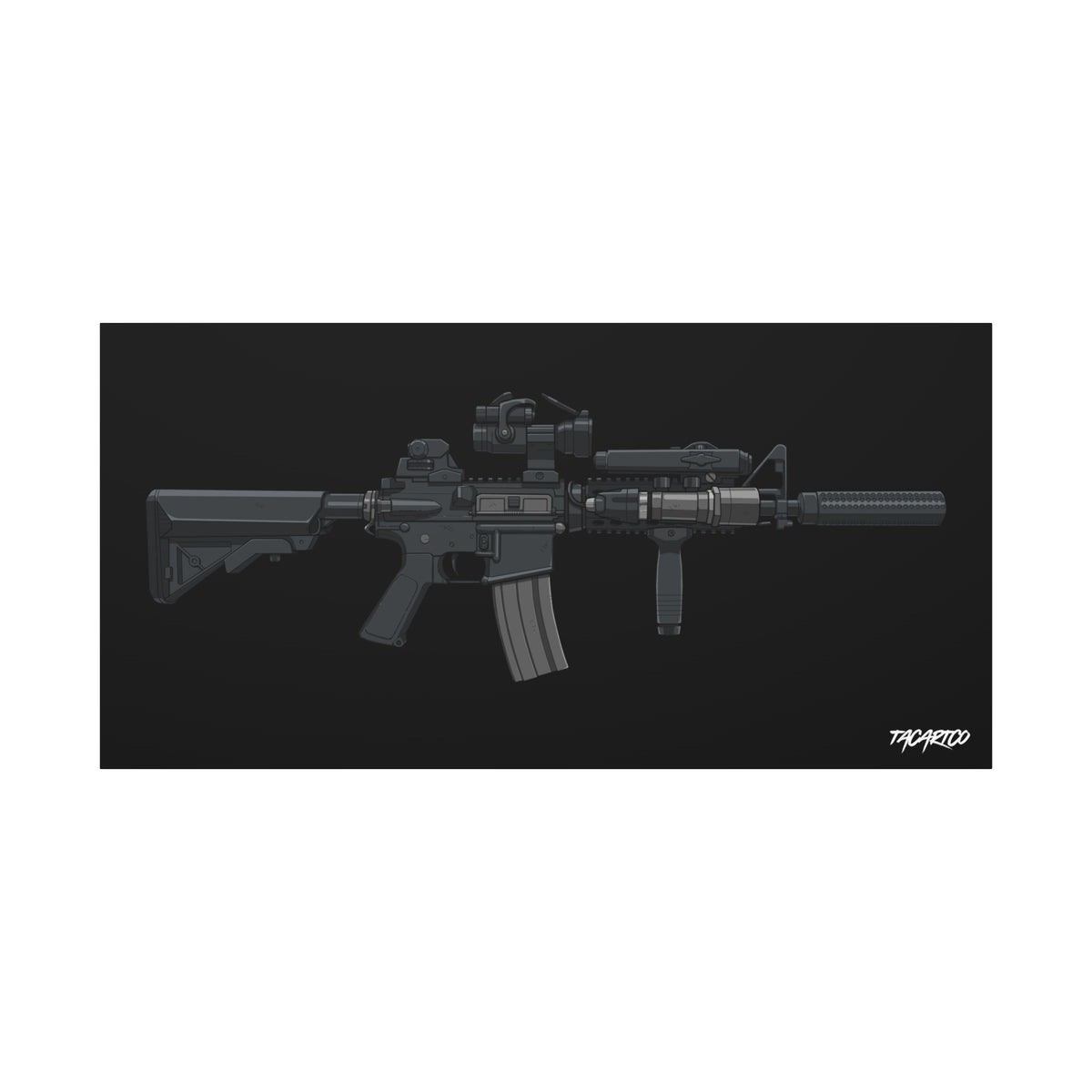 MK18 Mod 0 - Canvas Print (Black Background)
