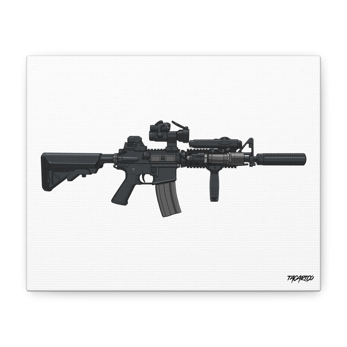 MK18 Mod 0 - Canvas Print (White Background)