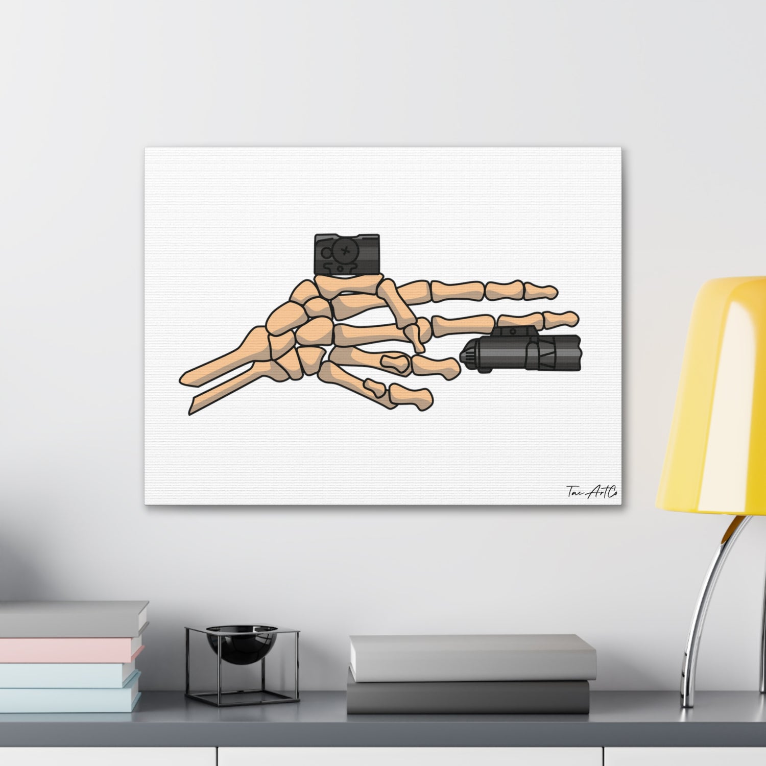 TacArt Skeleton Finger Gun v2 - Canvas Print
