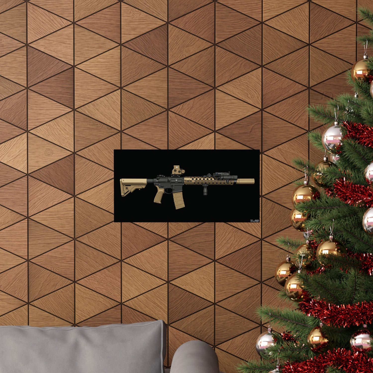 M4A1 Block II - Matte Poster (Black Background)
