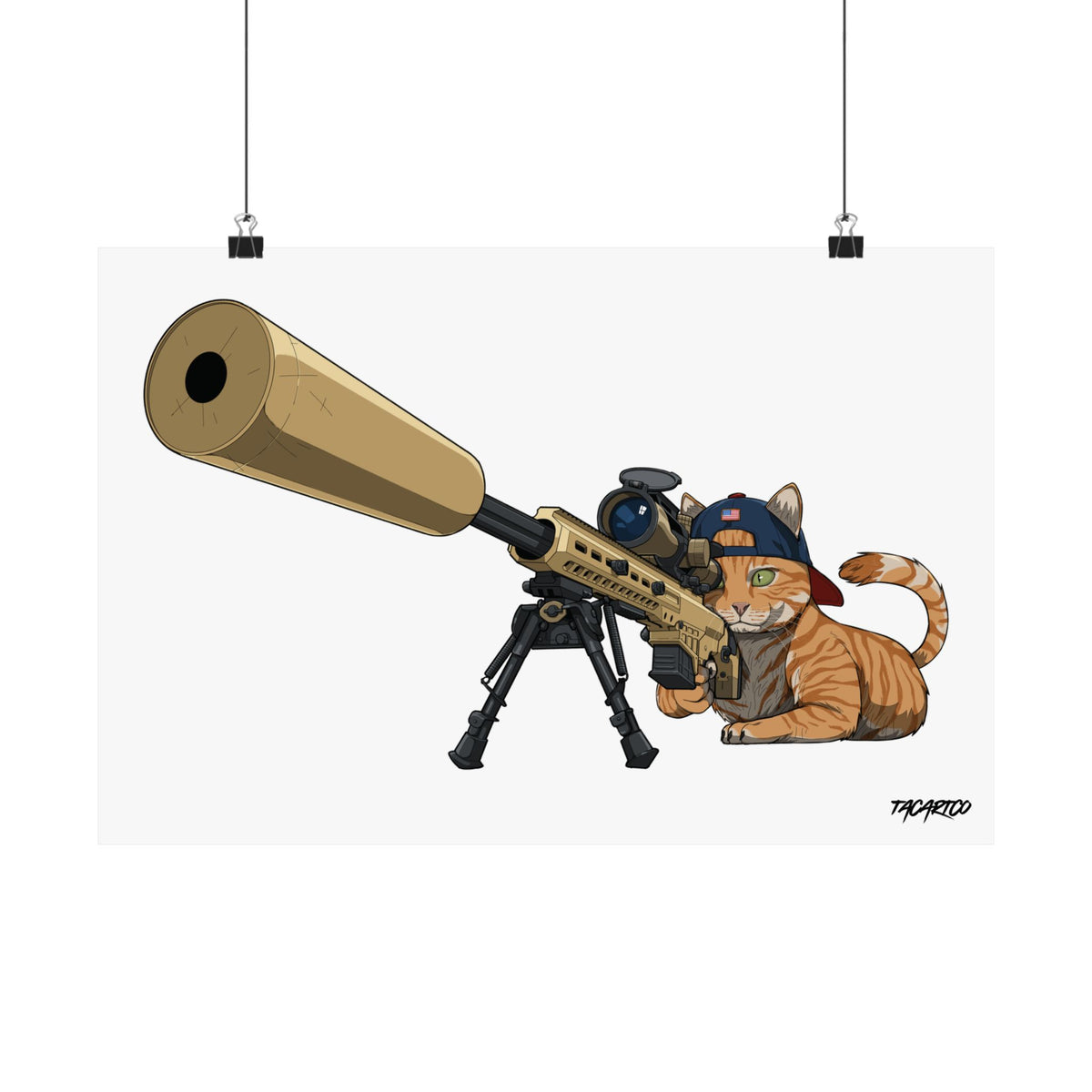 MK22 Recon Cat - Matte Poster (White Background)