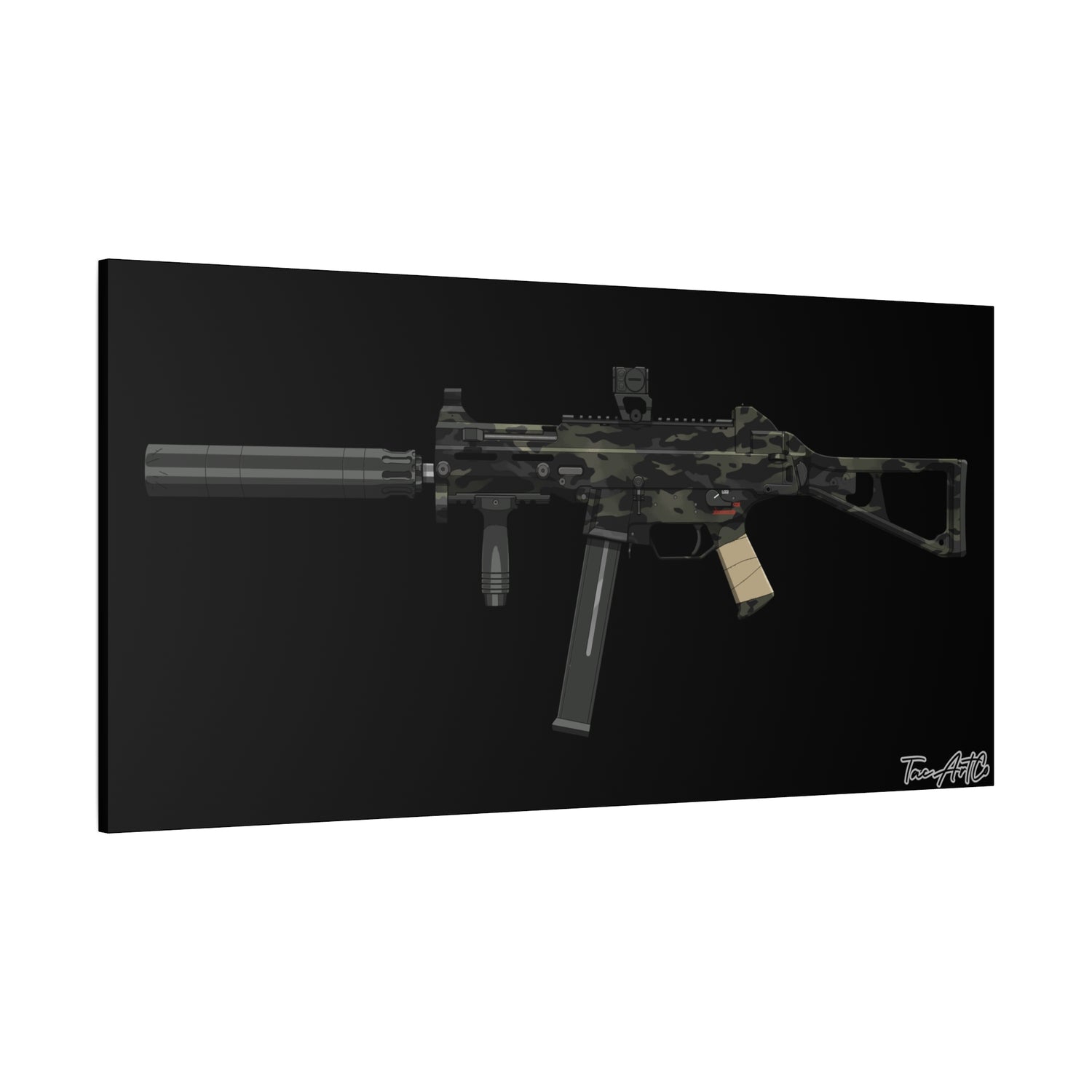 UMP45 – Canvas Print (Black Background)