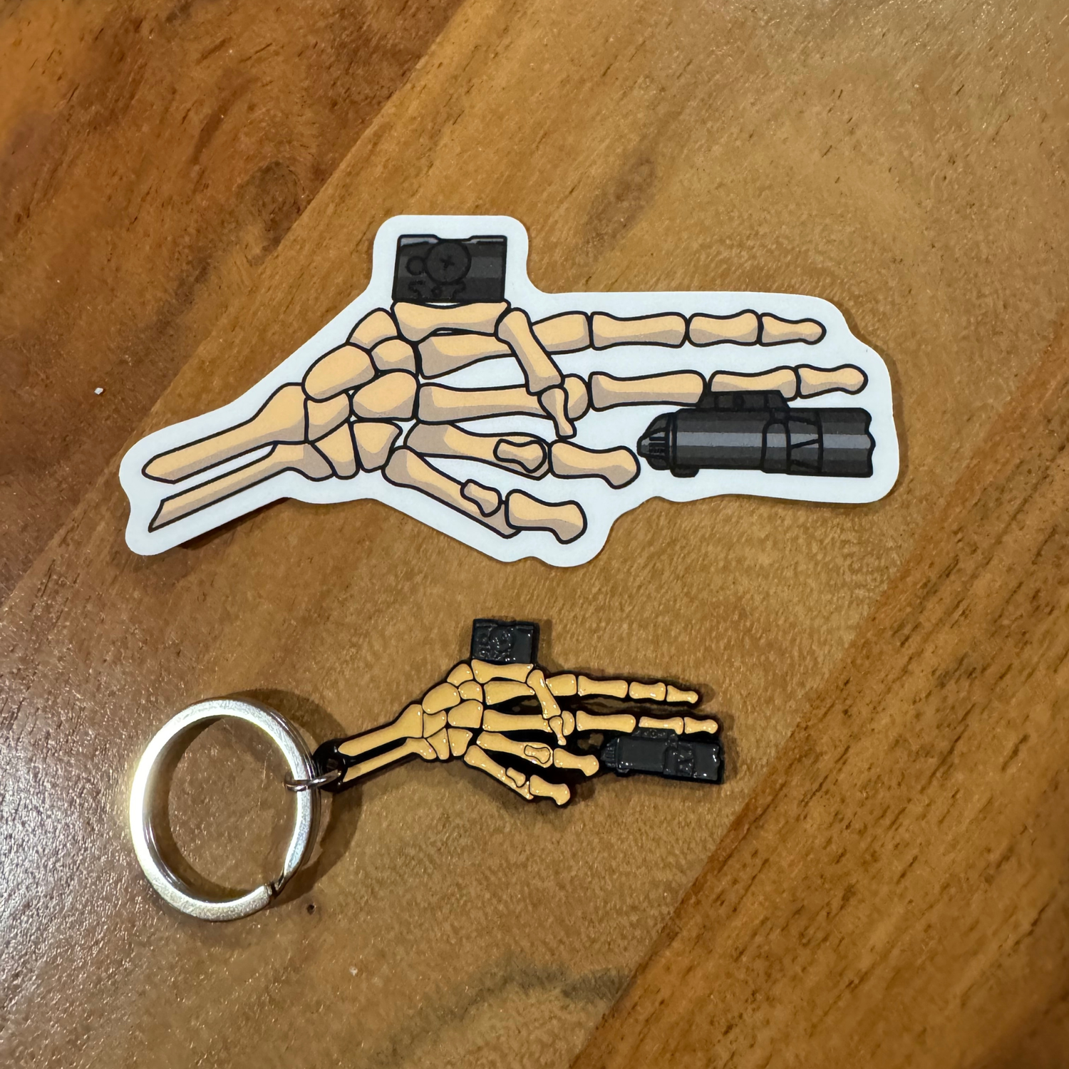 TacArtCo Skeleton Finger Gun - Keychain