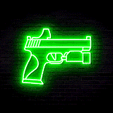 Handgun v3 - Neon Sign (RGB LED)