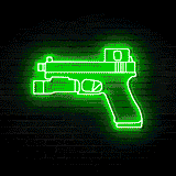 Handgun v2 - Neon Sign (RGB LED)