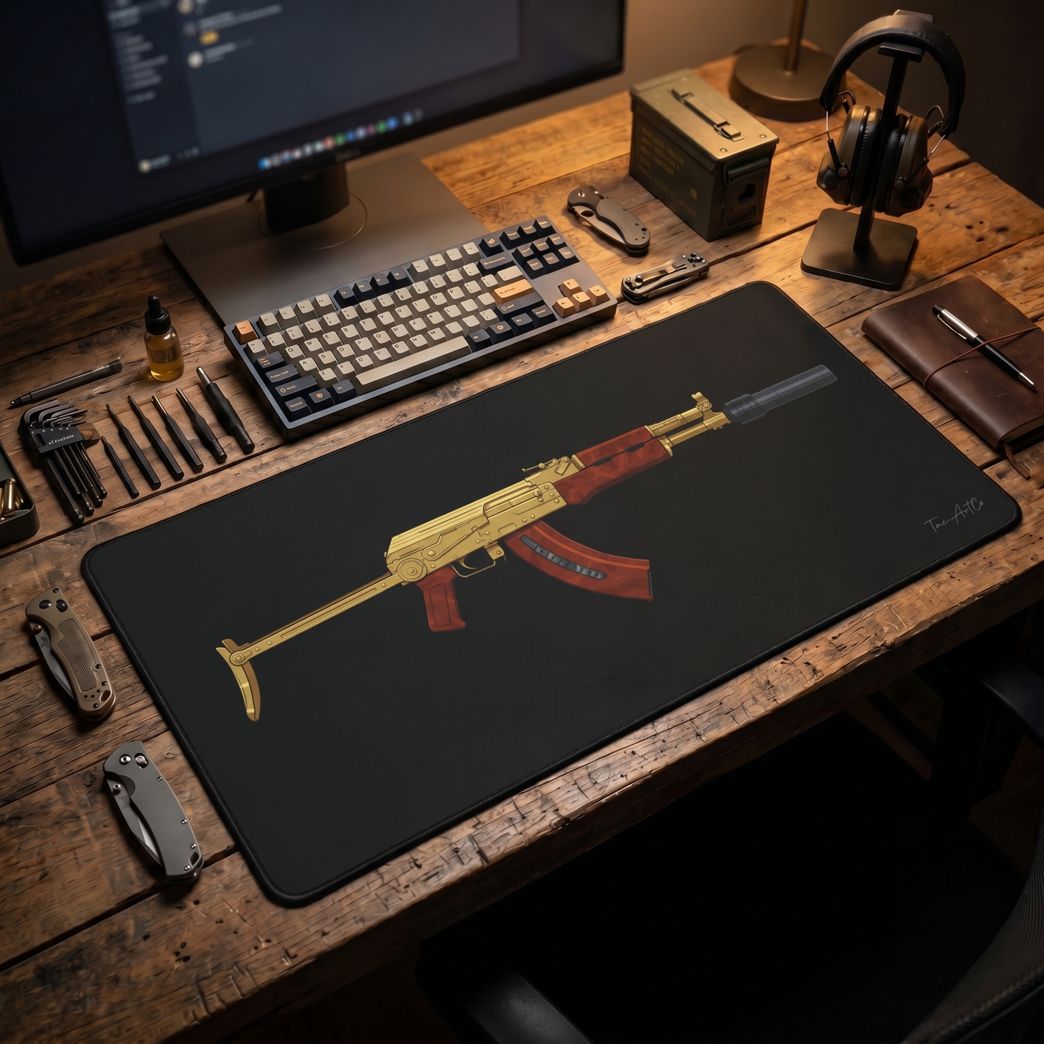 Gold AK v2 - Desk Mat