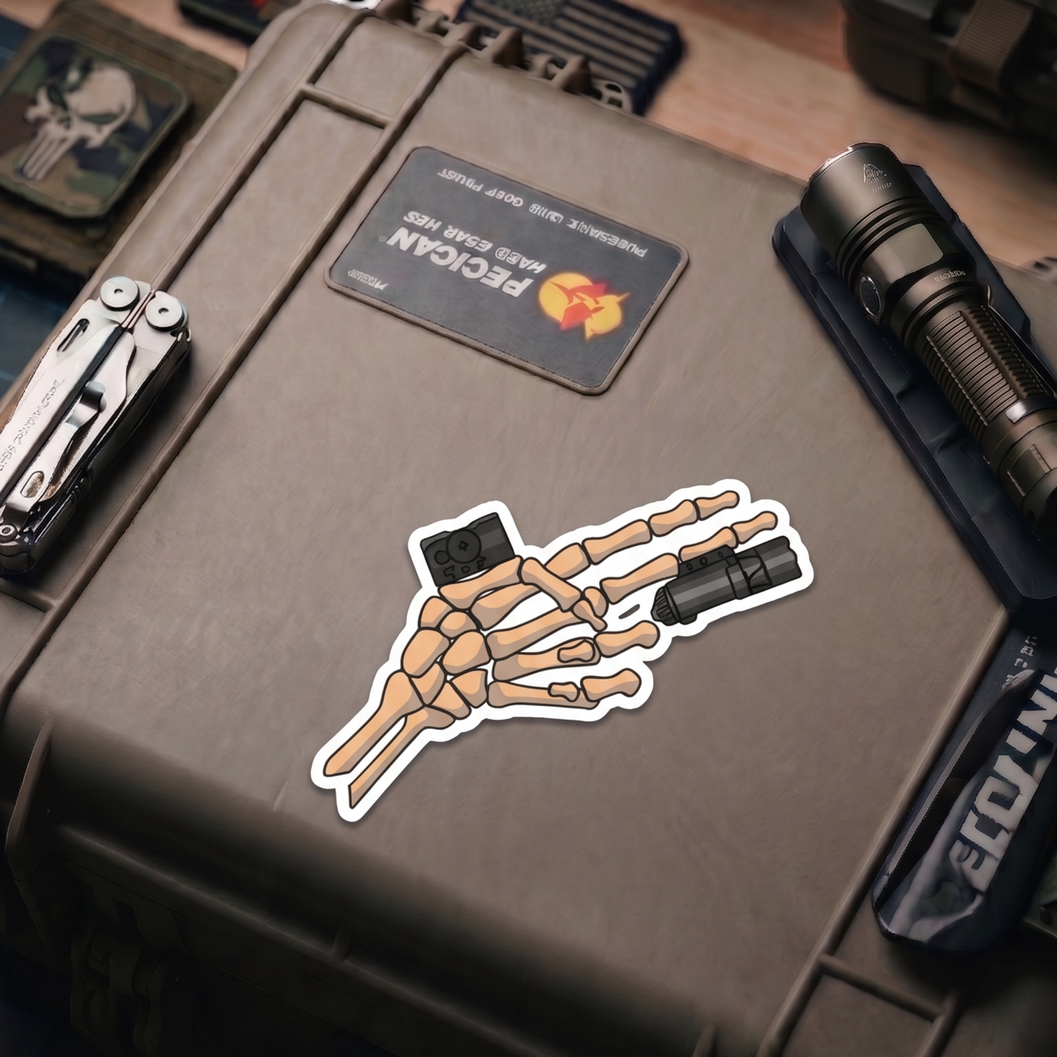 TacArt Skeleton Finger Gun v2 - Sticker