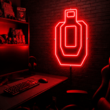 Target Silhouette RGB LED neon sign cycling through colors