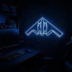 B2 Spirit Bomber v1 premium LED neon sign - Blue