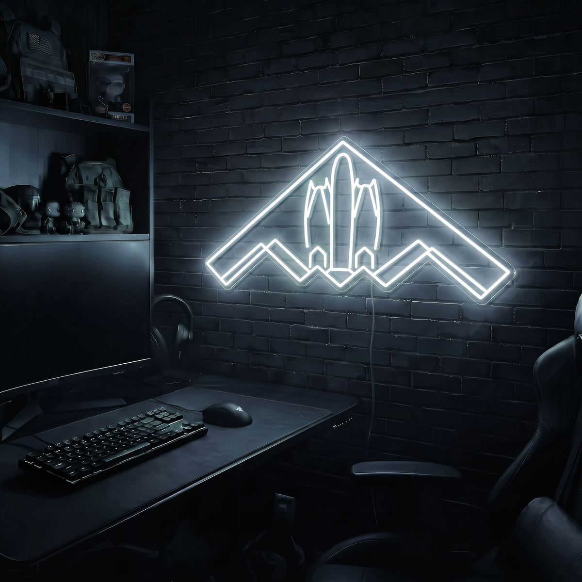 B2 Spirit Bomber v1 premium LED neon sign - Cool White