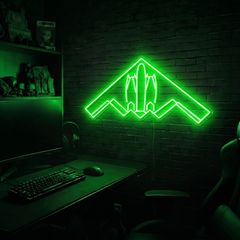 B2 Spirit Bomber v1 premium LED neon sign - Green