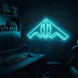 B2 Spirit Bomber v1 premium LED neon sign - Ice Blue