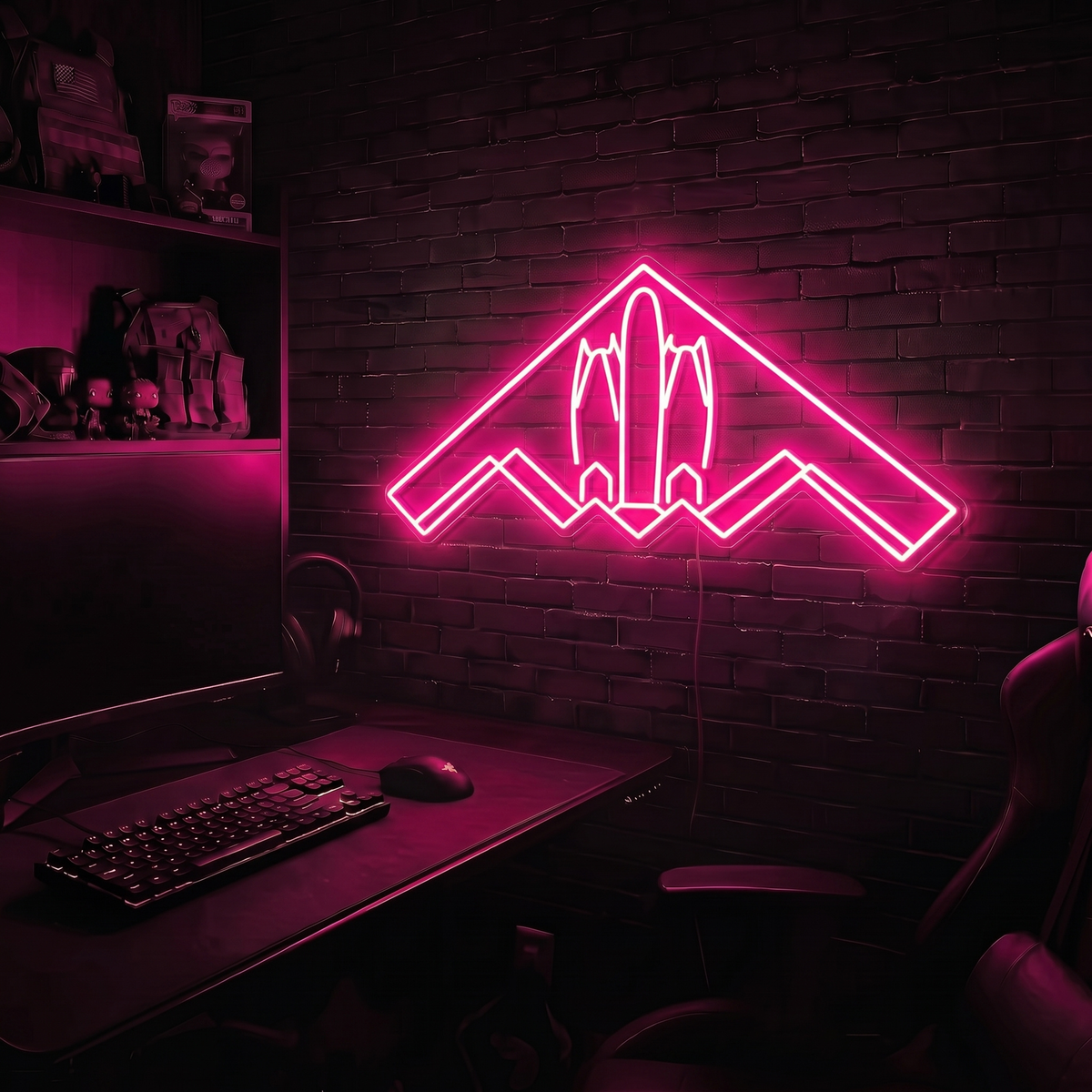 B2 Spirit Bomber v1 premium LED neon sign - Pink