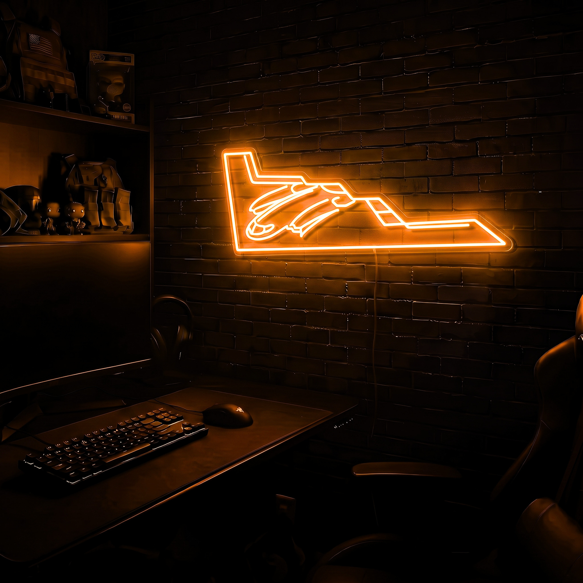 B2 Spirit Bomber v2 premium LED neon sign - Orange