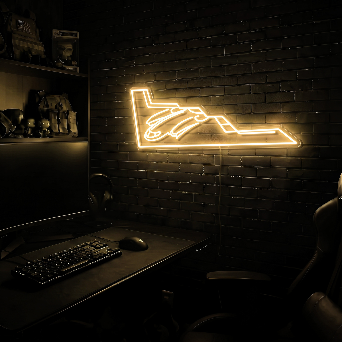 B2 Spirit Bomber v2 premium LED neon sign - Warm White
