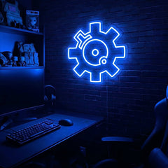 Bolt Face premium LED neon sign - Blue