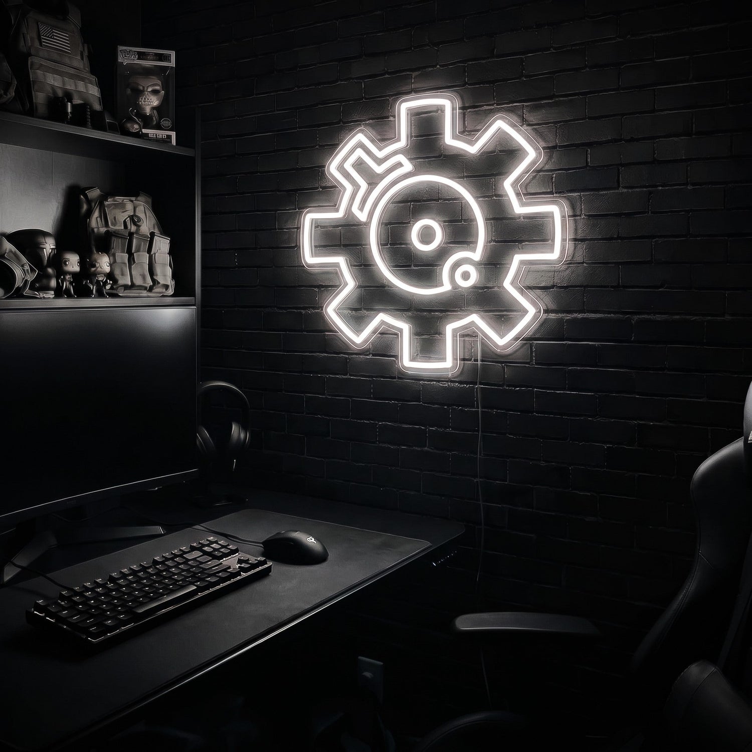 Bolt Face premium LED neon sign - Cool White